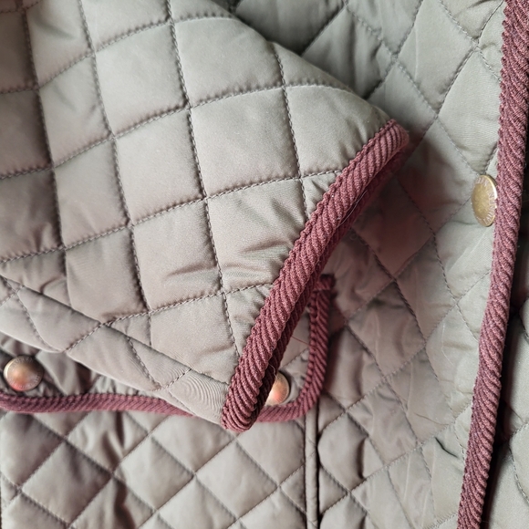 Ralph Lauren Olive Green With Brown Corduroy Long Quilted Jacket Size 2X - Picture 8 of 13